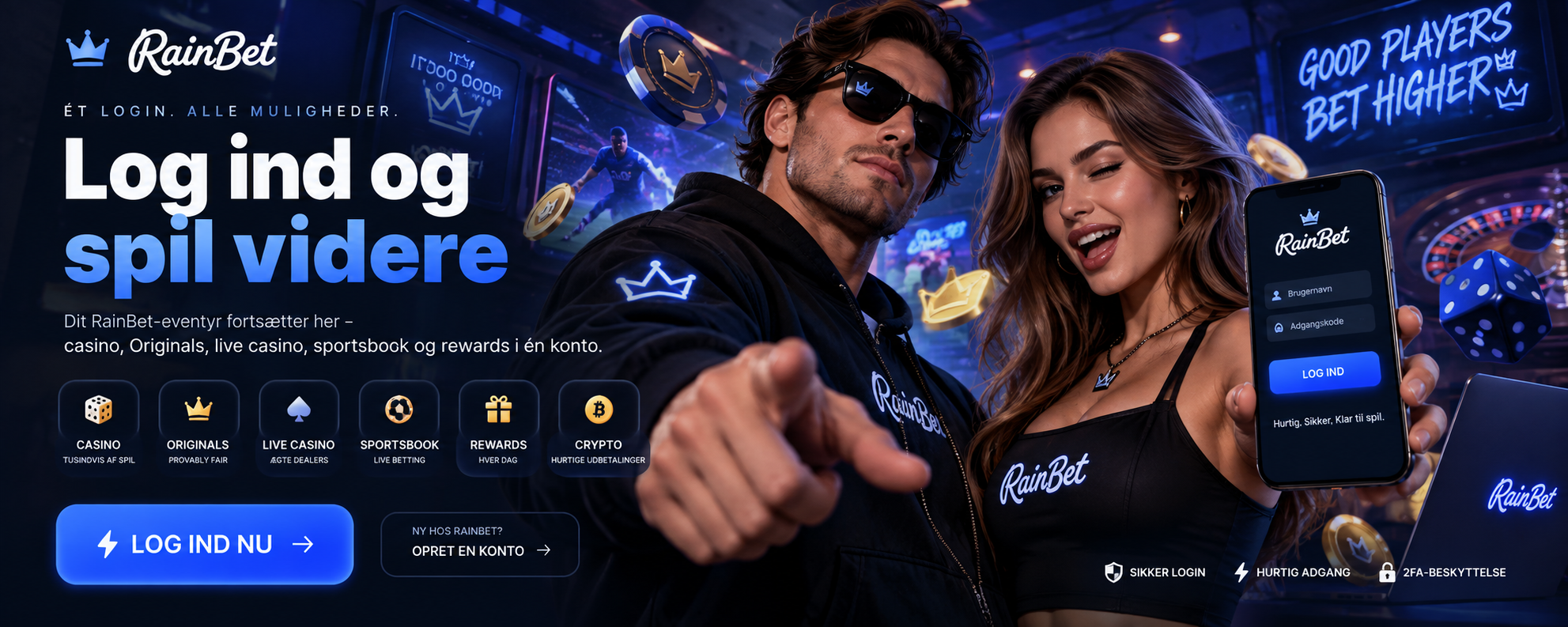 RainBet login – én konto til casino, rewards og sportsbook